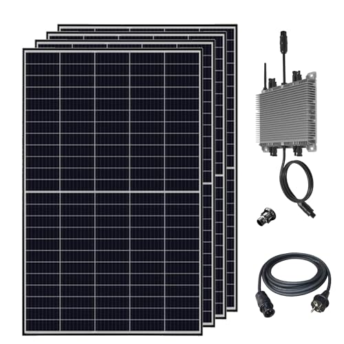 Balkonkraftwerk 2000W - Solaranlage Bifaziale Glas/Glas Paneele, WiFi Smarte PV Anlage Echtzeit-Überwachung via App mit WLAN