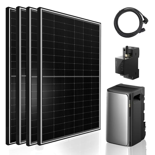 Balkonkraftwerk 2000W Komplettset mit 1920W Speicher, 4x500W Glas-Glas Solarmodule mit Ecoflow Ultra Stromspeicher 1,92kwh, Solaranlage Photovoltaik PV Anlage für Dach Haus Balkon Garten