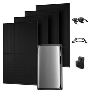 Powerness® All in One 2000W Balkonkraftwerk mit Speicher 1920Wh, ECOFLOW STREAM Ultra mit 4 MPPT, Smarten Zähler&Zubehör Komplettset, 4×500W Full Black Bifaziale Solarmodule, Plug&Play(0% MwSt)