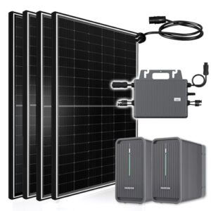 Balkonkraftwerk 2000W Solaranlage mit 800W TSUN Micro Wechselrichter WiFi Bluetooth, 4x500W Bifazial Solarmodule, Photovoltaik PV Anlage mit 2 Stück Marstek Speicher B2500-D Updated Version