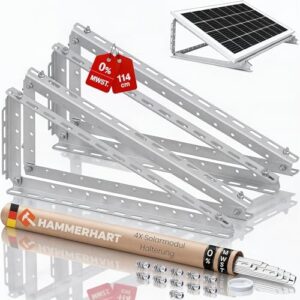 4x Balkonkraftwerk Halterung - 0% MwSt│Halterung für Balkonkraftwerk bis zu 114.5 cm│Einstellbar 0-90°│Solarmodul Halterung für Balkonkraftwerk│Robuste Solarpanel Halterung TÜV geprüft