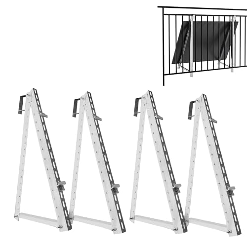 E.For.U® Balkonkraftwerk Halterung Balkon 1300mm, Solarpanel Halterung verstellbar Winkel 0-40°, PV-Halterung für Geländer,Flachdach, Garten und Wand, für 2 Stück Solarmodule, 0% MwSt.