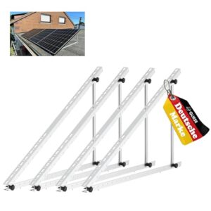 GLIESE Balkonkraftwerk Halterung 118 cm 46.5 Zoll (2 Paare),Aluminiumlegierung Solarmodul Halterung,Verstellbarer Winkel Von 0° Bis 90°,Halterung Balkonkraftwerk,Solarpanel-Halterung Für 100 W - 600 W