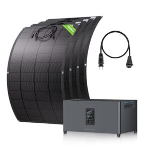 ECO-WORTHY Balkonkraftwerk mit Speicher,2,56kwh Marstek Jupiter C,4×200W Solarpanel Flexibel, 4 MPPTs (PV Max 2400W),Plug&Play Installation, Solaranlage Komplettset für Dach Haus Balkon Garten