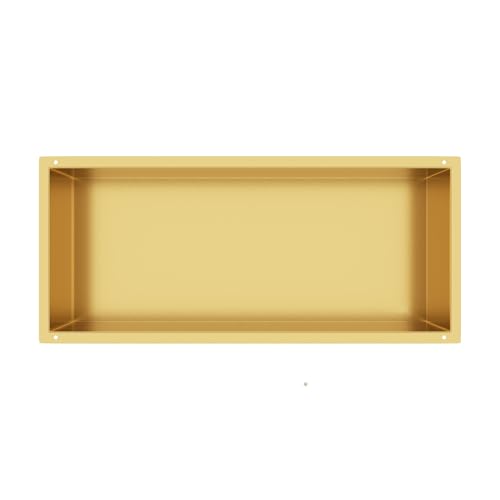 Balneo Wall-Box ONE Gold Nische Edelstahl 45x20x10 cm, Gold, wandnische dusche, wasserdicht, Flexibler Nischeneinbau, Nische für Badutensilien, ohne Fliesen