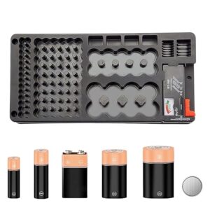 Batteriespeicher | 116-Gitter-Speicherbox mit hoher Kapazität | Große Batteriekoffer für D, C, AA, AAA, 9V, Knopfzelle | Tragbarer Organisator für elektrische Versorgung, Außengebrauch, Arbe