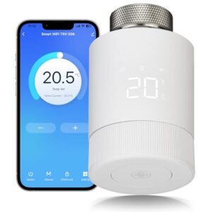 Beok Smart Home Heizkörperthermostat,WLAN Heizungthermostat Heizkörper Thermostatkopf Digital WiFi Heizungsregler, Steuerung per Tuya App, Google Assistant & Alexa TRV-804