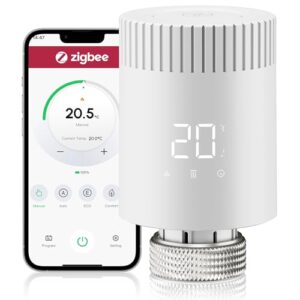 Beok Smart Heizkörperthermostat Zigbee Heizungsthermostat Raumthermostat Digital Benötigt Tuya Gateway Thermostat Heizung Heizkörper Thermostatkopf, Steuerung per Alexa, Google Assistant TRV-M2Z