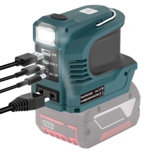 TPDL 220W Akku-Wechselrichter Konverter für Bosch Professional 18V GBA Akku, DC 18V auf 220V~230V AC Steckdosen Spannungswandler mit USB & Type-C, LED Lampe Sinus Sine Wave für Bosch ProCORE Bat Akku