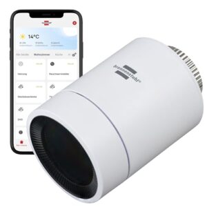Brennenstuhl Connect Zigbee Heizkörperthermostat HT CZ 01 (smarter Zigbee Thermostat zum Strom sparen, kompatibel mit Alexa und Google Assistant, intelligente Heizungssteuerung per App, smart home)