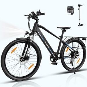 COLORWAY E Bike Herren Damen Elektrofahrräder 26 x 2,35 Zoll 250W Motor 36V 12Ah herausnehmbarer Akku EBike, Höchstgeschwindigkeit 25 km/h, E Mountainbike Ausdauer 35-90KM
