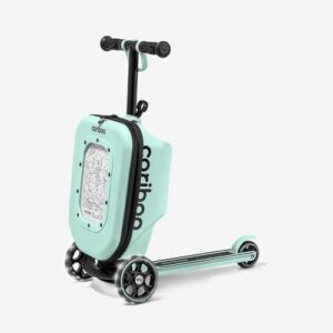 Cariboo Roller Kinder Scooter mit Koffer Mit 3 Rädern Ab 2 Jahren 2in1 Dreirad Klappbar Höhenverstellbar Bis 50 kg Handgepäck iTravel Minze