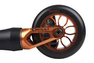 Chilli Pro Scooter Reaper | High-End Stunt Scooter | Der Lieblingsscooter unseres Chilli Rider Team | Gesamthöhe vo 84 cm | 110 mm PU Räder mit ABEC 9 Bearings | Sun