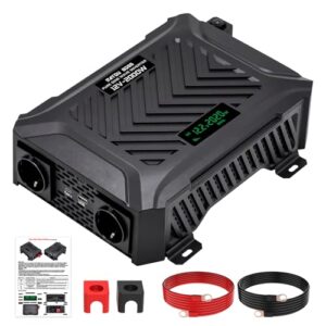 DATOUBOSS Wechselrichter 12v auf 230v Reiner Sinus 2000W/4000W, Wechselrichter 2000w, Spannungswandler 12v 230v 2000w mit 2 EU Steckdosen, USB/USB-C Ausgang und LCD-Anzeige für Wohnmobil, LKW