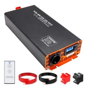 DATOUBOSS Wechselrichter 48V DC auf 230V AC Reiner Sinus 2000W/4000W, Spannungswandler Power Inverter mit Fernbedienung Bildschirm LCD 1xAC-Steckdosen für Wohnmobil