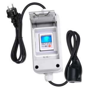 Mobiler Digitaler Stromzähler 230V für Steckdose, Strommessgerät mit Reset, IP65 Wasserdicht Gehäuse, Gummischlauchkabel, tragbar für Wohnmobile, Elektrofahrzeuge, Smart Meter & Steckdose Stromzähler