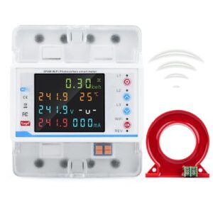 Jadeshay Stromzähler 3 Phase 4P 100A Drehstromzähler 3 Phasen Wlan Smart Meter Tuya WiFi Smart Circuit Breaker Über Unterspannungsschutz, Intelligenter Leistungsschalter mit Mehrfachschutz 380VAC(02)