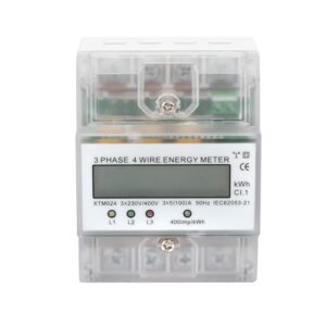 Madlife Garage Digitaler Stromzähler,Stromzähler 3-Phasen 4-Draht Geeicht Drehstromzähler 230 / 400V 5-100A,Drehstromzähler Hutschiene für DIN,für Leistungsmesssystemen Eingesetzt