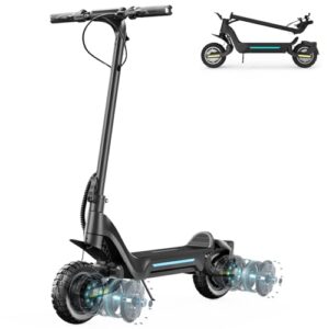 E Scooter Fährt 70-85 km, 48V 18.2Ah, Doppelmotoren 10 Zoll Faltbarer E Roller Offroad-Reifen, 150 kg tragkraft für Erwachsene, Faltbarer tragbarer Elektroroller-TODIMART X5S