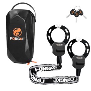 E Scooter Schloss, Schloss für E Scooter mit Wasserdichte Tasche, Fahrradschloss Diebstahlsicher, Handschellenschloss, Hohe Sicherheit Schlössers für Scooter Roller/E-Bike/Motorrad