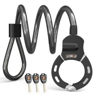 E Scooter Schloss, Fahrradschloss mit Schlüssel, Dickes Kabelschloss, Handschellenschloss E Scooter, 39.37inch Wasserdichtes Schloss für E Scooter