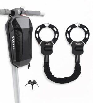 E Scooter Schloss,8mm Dicke Kettenschloss,Handschellenschloss mit Tasche,Fahrradschloss,E Roller Schloss Hohe Sicherheit,Schlösser für Scooter Roller/Kinderwagen/E-Bike