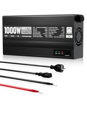 ECO-WORTHY 14,6V 50A LiFePO4 Ladegerät mit 1000W Wechselrichter 12V auf 230V, Netzvorrangschaltung und USV Funktion, für LiFePO4 Deep Cycle Batterie, KFZ, LKW, PKW