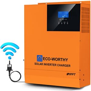 ECO-WORTHY 3000W Hybrid Wechselrichter 24V, Netzunabhängiger Reiner Sinus-Solar Wechselrichter 24V DC auf 220V/230V AC mit 60A MPPT Solarladeregler für Blei- und Lithium-Batterien