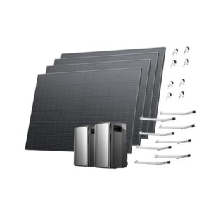 ECOFLOW STREAM Ultra und AC Pro 3,84kWh, Balkonkraftwerk mit Speicher 1600W, Komplettset mit 4x 400W Solarpanel und Halterung für Glitterbalkon, 21kWh Kapazität, Plug&Play