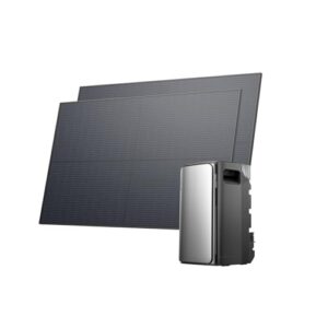 ECOFLOW STREAM Max Balkonkraftwerk mit Speicher 900W, 1,92kWh Speicher für Balkonkraftwerk, 2x 450W Solarpanel, 2300W Single AC-Anschlüsse, erweiterbar auf 11,52kWh, 6000 Ladezyklen, KI, Plug&Play