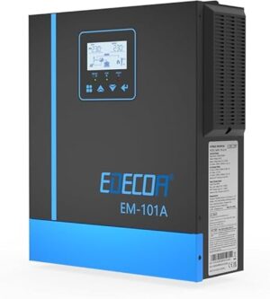 EDECOA 1000w Hybrid Wechselrichter, 12v 230v Solarladegerät MPPT 40A Pur Sinus 20-150Vdc Geeignet für Wohnmobil Photovoltaik Haushalt und mit BMS Kommunikation Batterieladegerät Netzpriorität