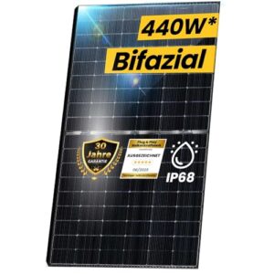 EPP.Solar® 4x Solarmodul 440W Bifazial Glas-Glas Photovoltaik Solarpanel