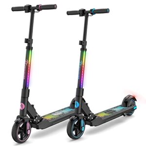 EVERCROSS EV06C Elektroscooter, 6,5'' Faltbarer E Scooter für Kinder 6-12 Jahren, bis zu 15 km/h & 8 km, LED Display, Bunte Leuchten, Leichter Elektroroller Kinder