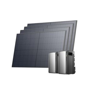 ECOFLOW STREAM Ultra und AC Pro 3,84kWh, Balkonkraftwerk mit Speicher 2080W, Komplettset mit 4x 520W Solarpanel, 2300W Dual AC, bis zu 11,52kWh Kapazität, Smart AI, Plug&Play
