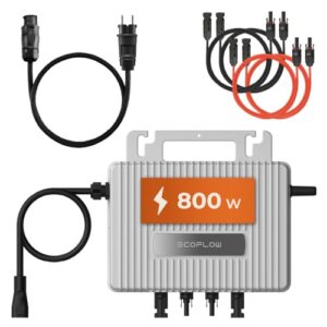 EcoFlow Stream Mikro-Wechselrichter 800W 0% VAT, Intelligenter Solarwechselrichter WLAN für Balkonkraftwerk, PV-Wechselrichter für 2 Solarpanele, 2 MPPT, App, inkl. AC & DC Kabel