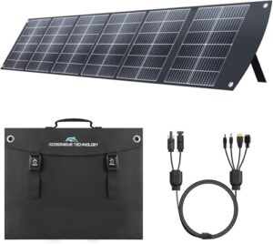 Ecosonique 200W Tragbares SolarPanel, Faltbar Solarmodul mit Kickstand, USB-C PD3.0 & USB-A QC3.0, MC4 & Multi-Output für Stromstationen, Generatoren, Wohnmobile, Camping, Wandern