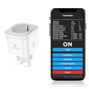 Eightree Tasmota WLAN Steckdose mit Energiemessung in Echtzeit – Smart Plug für Matter, Alexa & Home Assistant, Einfache Einrichtung, 16A, 2,4GHz, 1er-Pack, Deutsche Firmware