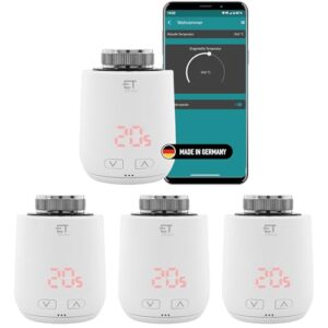Eurotronic Comet ZW eco: 4-mal Smartes WiFi Thermostat für Heizkörper. WLAN Heizungssteuerung Set inkl. gratis App. Keine Basisstation notwendig.