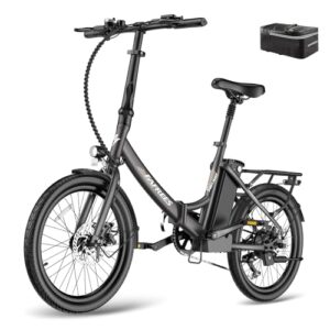 Fafrees F20 Lite, Klapprad e-Bike 20 Zoll, Elektrofahrrad 36V 16.75Ah, City EBike Herren Damen 250W 25km/h, e-Bike klapprad Reichweite bis zu 65-130 km E-Fahrrad, Schwarz