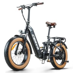 Ficyacto E-Bike Klapprad Elektrofahrrad 20x4.0 Zoll E-Fahrrad Fat Tyre Retro A20 Ebike Herren Damen,7 Gang,Herausnehmbarer Akku 48V/20Ah,Strand & Schnee