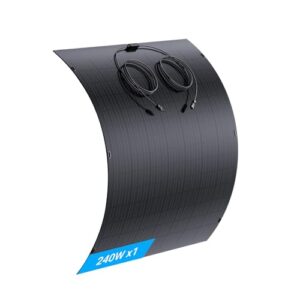 Flexibel Solarpanel 240W, Leichter Monokristallines Solarpanel für Wohnmobile, IP67 Wasserdicht Flexible Solarmodule mit 3m MC-4 Kabel für Balkonkraftwerk Wohnmobile Camper Van Boote