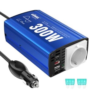 GIANDEL 300W Reiner Sinus Wechselrichter Spannungswandler 12V DC 230V AC Kfz-Adapter mit USB PD30W Typ-C und QC 3.0 Typ-A und Steckdose Für Tablets Laptops Smartphones
