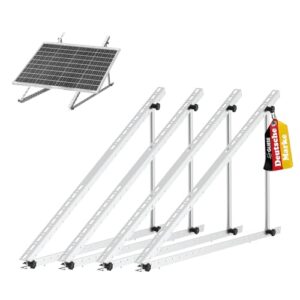 GLIESE Solarmodul Halterung 117 cm (2 Sets), Solarpanel Halterung,Balkonkraftwerk Halterungen ,Aluminiumlegierung PV-Module Halterung Solarmodul für 100W-600W,Verstellbarer Winkel Von 0°-90°,0% MwSt