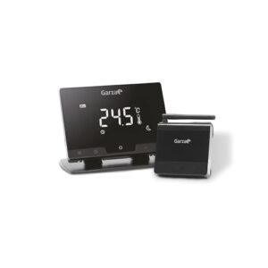 Garza - Wireless Wifi Smart Thermostat für Kessel und Heizung, programmierbar, Touchscreen, Wifi 2.4GHz, Fernsteuerung per App und Alexa/Google Voice, Farbe Schwarz