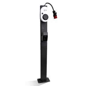 LDY Standfuß Go-e, Freistehende Installation für Einfahrt oder Parkplatz, Hochwertiger Standmontagepfosten, Metallpfosten mit mattschwarzer Beschichtung