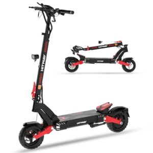 HITWAY H10 E Scooter mit Straßenzulassung,90-110 KM Reichweite, 48V 20.8/28.6Ah,10 Zoll Offroad-Gummireifen,120KG Max,Doppelter Stoßdämpfung,500W Motor Spitze 1600,Faltbarer für Erwachsene - mit APP