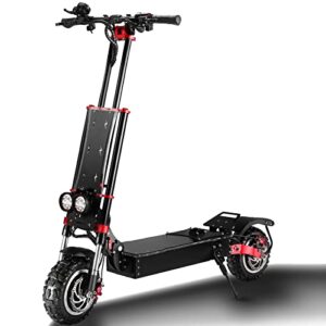 HWWH Elektro Scooter für Erwachsene E Scooter E Roller Klappbar Doppelmotor Doppelaufhängung 11 Zoll Offroad-Reifen 60 V 45Ah Lithiumbatterie 200kg Last