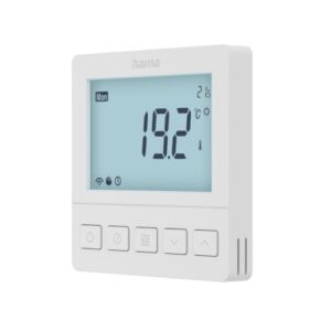 Hama Raumthermostat Fußbodenheizung (Heizkörperthermostat für Smart Home Fußbodenheizung, programmierbar, Unterputz, LCD-Display, mit App, für Android, iOS, Alexa, Google Assistant, Siri) weiß