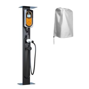 JAOGAUS Universeller Wallbox Standfuß, Wallbox Standfuß - Wetterfeste Standsäule, Stand Standmontagepfosten Mit Regenschutz, Standsäule für Wallbox Ladestationen für Elektroautos