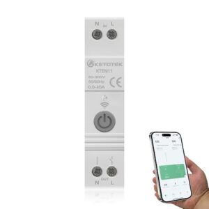 KETOTEK Smart Bidirektionaler Stromzähler Hutschiene Digitaler 1 Phasig Energiezähler KWH Zähler DIN Rail Stromverbrauchsmesser WiFi Stromüberwachung Mit Zeitschaltuhr, Überlastschutz